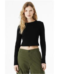 Ladies' Micro Ribbed Long Sleeve Baby Tee