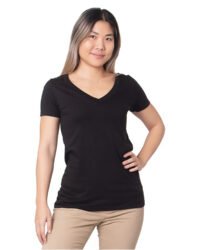 Ladies' Fine Jersey V-Neck T-Shirt