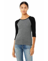 Ladies' Baby Rib 3/4-Sleeve Contrast Raglan T-Shirt