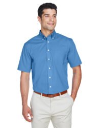 Men's Crown Woven Collection Solid Broadcloth Short-Sleeve Shirt