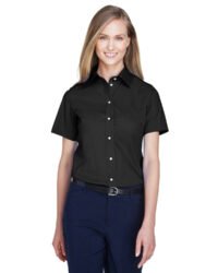 Ladies' Crown Woven Collection Solid Broadcloth Short-Sleeve Shirt