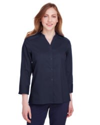 Ladies' Crown Collection Stretch Broadcloth 3/4 Sleeve Blouse