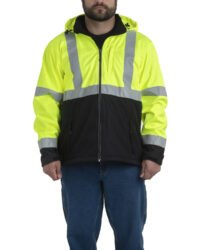 Men's Tall Hi-Vis Class 3 Hooded Softshell Jacket