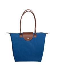 Folding Tote With Leather Flap Closure