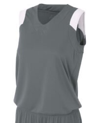 Ladies' Moisture Management V Neck Muscle Shirt