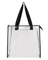OAD Clear Tote w/ Gusseted And Zippered Top