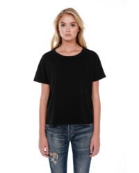 Ladies' 3.5 oz., 100% Cotton Raw-Neck Boxy T-Shirt