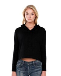 Ladies' 4.3 oz., CVC Cropped Hoodie T-Shirt