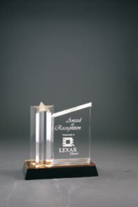 7" STAR COLUMN W/CLR PLAQ