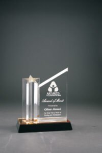 8" STAR COLUMN W/CLR PLAQ