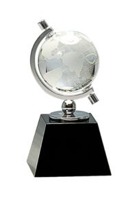 6"GLOBE ON PEDESTAL/BLACK