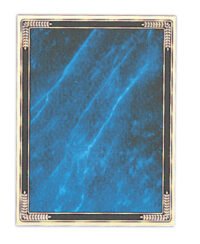 6X8 GLD/BLU MRBL BRASS PL