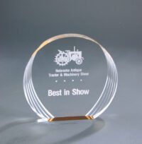 6.5X6 GOLD ROUND ACRYLIC