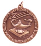 BRZ 1.75" STAR LAMP MEDAL