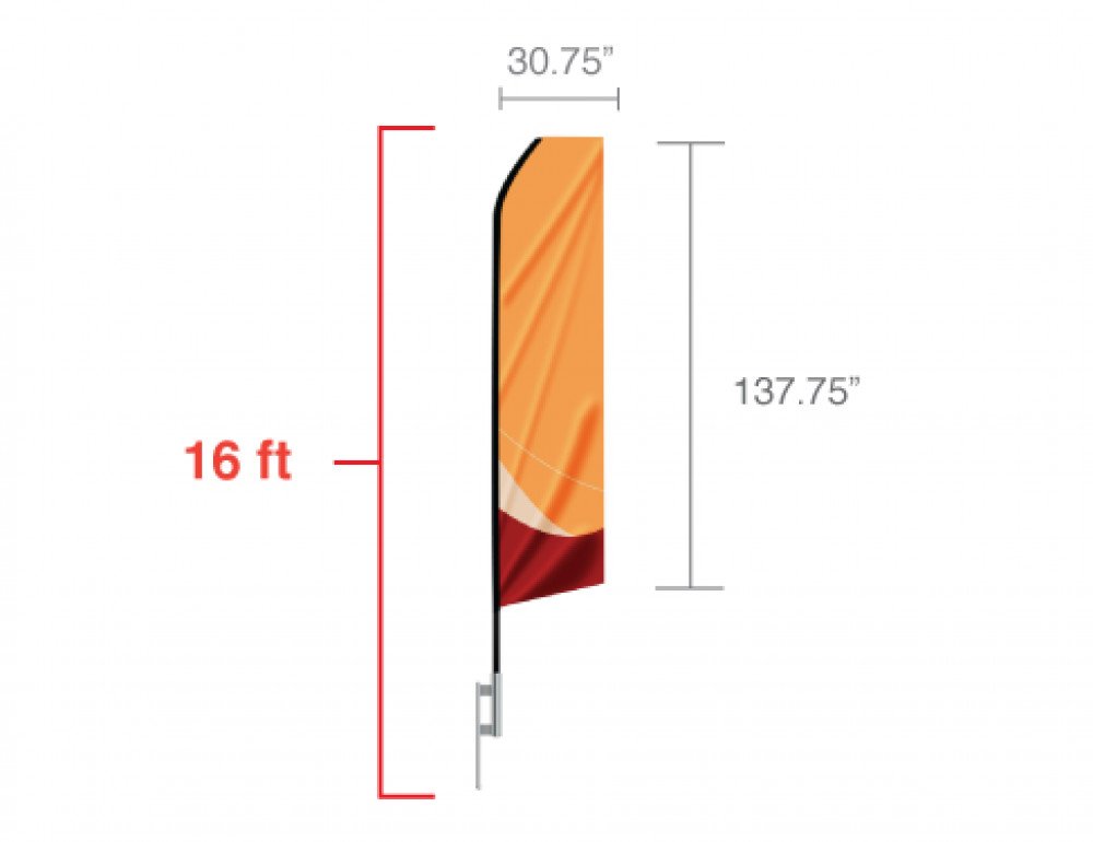 Econo Feather Flag_measurement